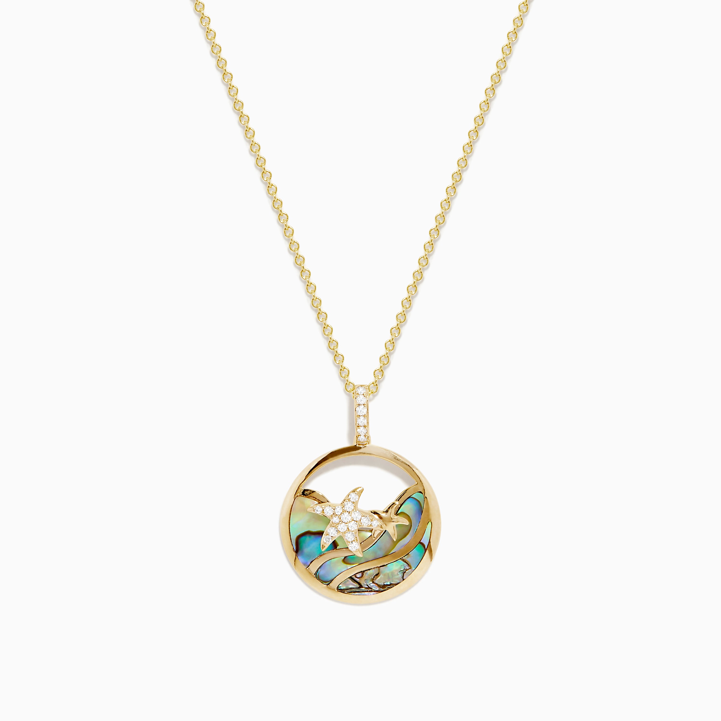Amazon.com: Effy Jewelry Multicolored Sapphire Starfish Pendant Necklace  with Diamonds in 14K White & Yellow Gold, 0.52 TCW : ביגוד, נעליים ותכשיטים